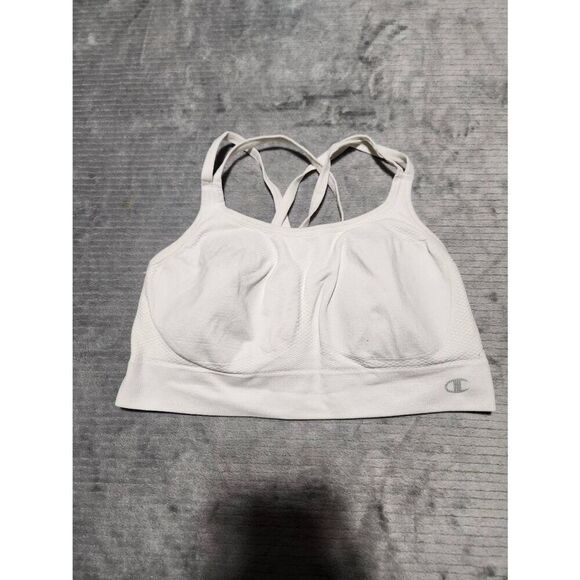 Champion Size M White Strappy Racerback Sports Bra - Picture 1 of 3